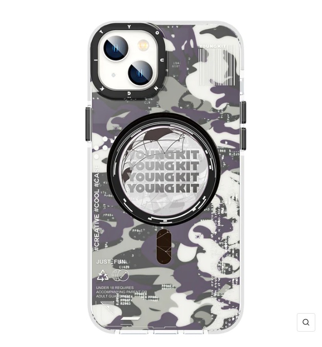 Youngkit Camouflage MagSafe iPhone13/14 Kılıf-Grey